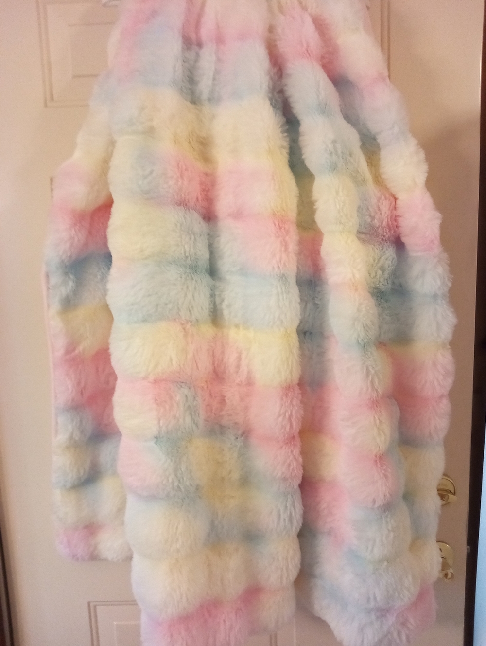 Pastel Faux Fur Double Sided Blanket